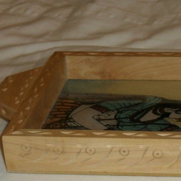 Small Tray Boho Style Real Crushed Gemstones Hand Crafted Decor - Picture 6 of 7